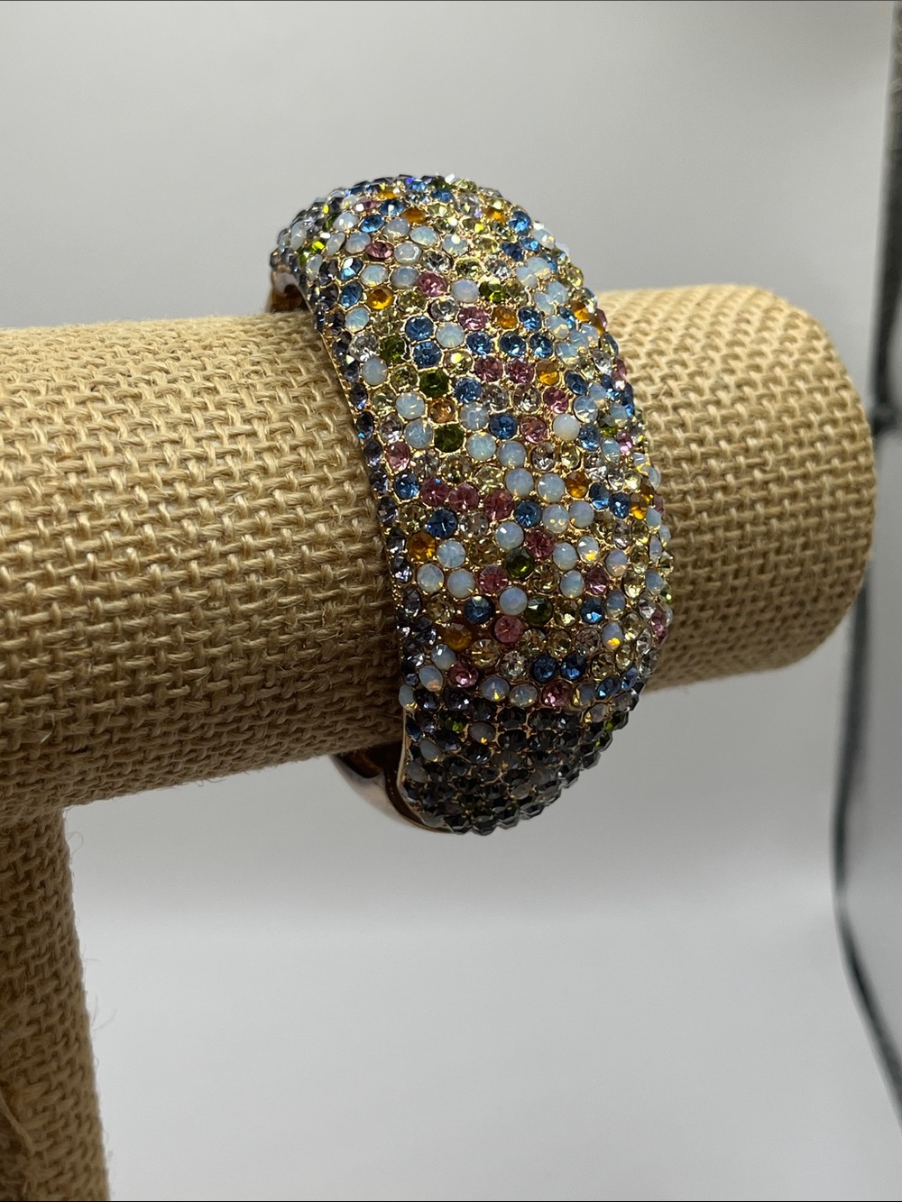 Multicolor Crystal Pavé Cuff Bracelet
